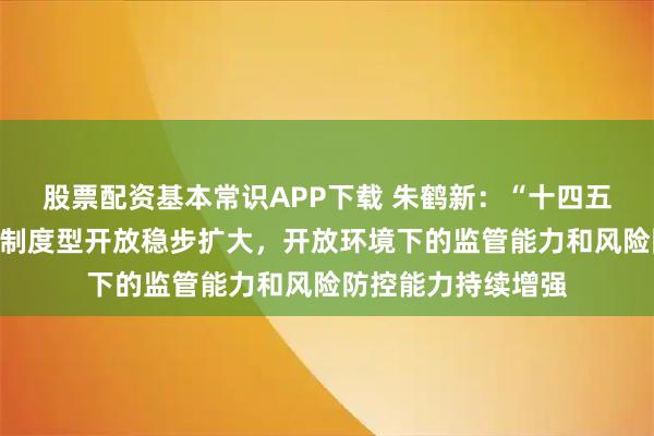 股票配资基本常识APP下载 朱鹤新：“十四五”以来，外汇领域制度型开放稳步扩大，开放环境下的监管能力和风险防控能力持续增强